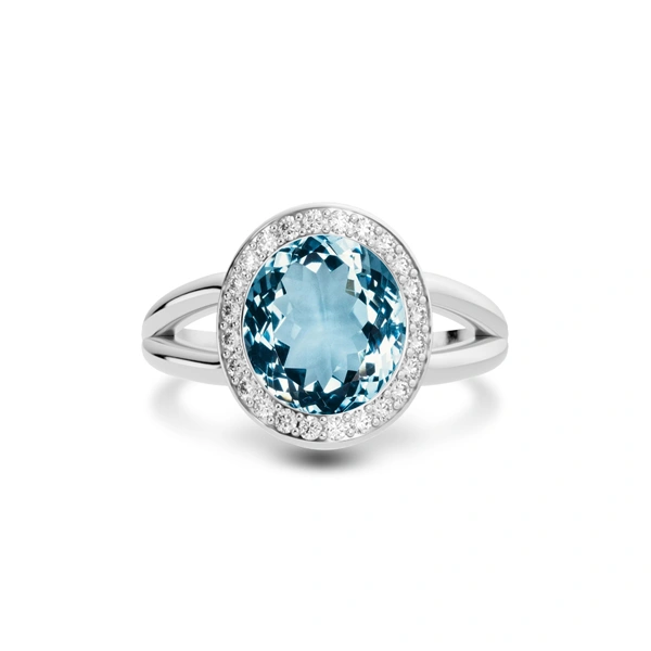 Aquamarine Platinum Ring