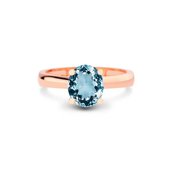 Aquamarine Rose Gold Ring