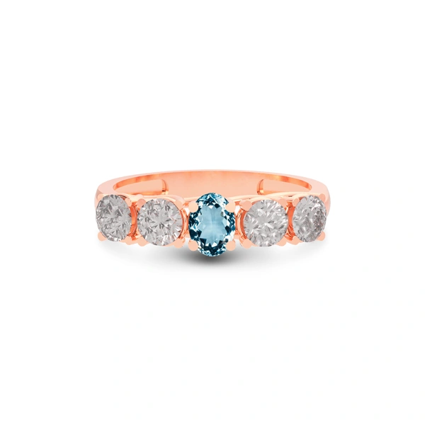 Aquamarine Rose Gold Ring