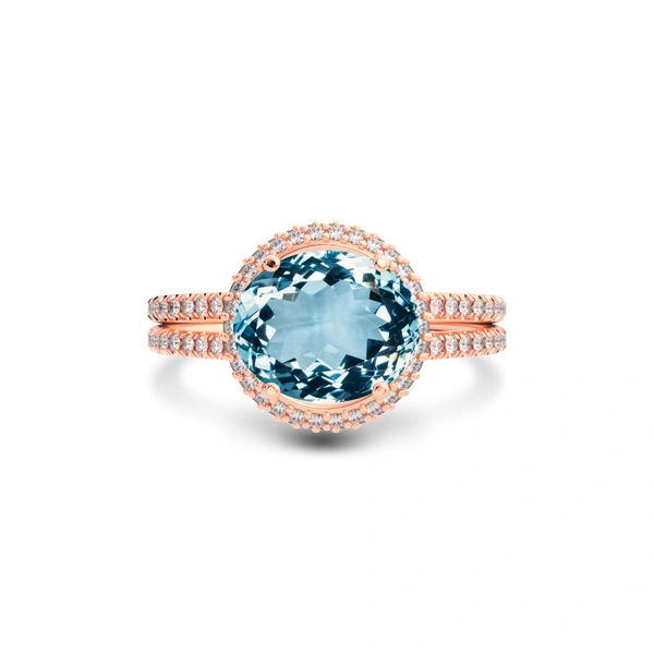 Aquamarine Rose Gold Ring