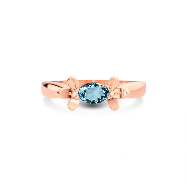 Aquamarine Rose Gold Ring