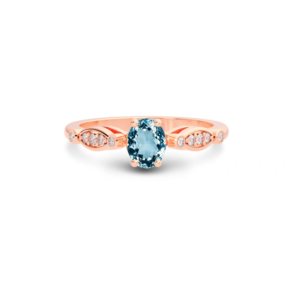 Aquamarine Rose Gold Ring