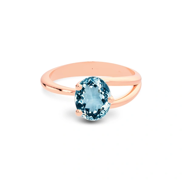Aquamarine Rose Gold Ring