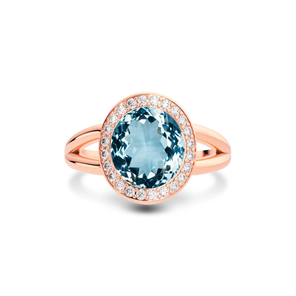 Aquamarine Rose Gold Ring