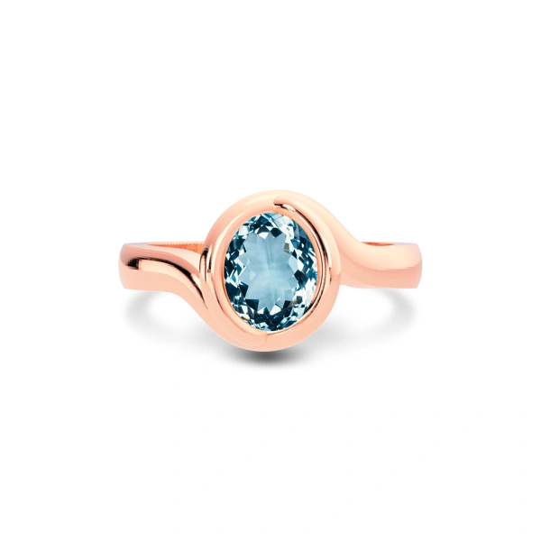 Aquamarine Rose Gold Ring