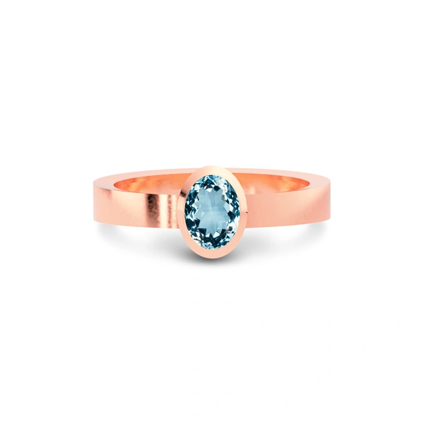 Aquamarine Rose Gold Ring