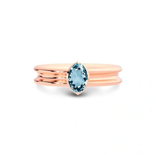 Aquamarine Rose Gold Ring