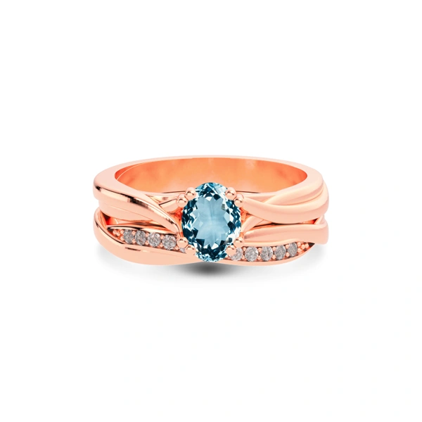 Aquamarine Rose Gold Ring