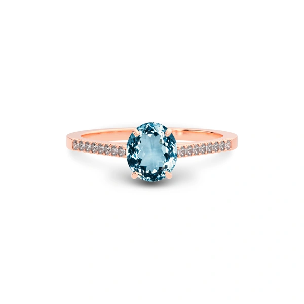Aquamarine Rose Gold Ring