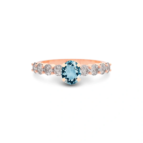 Aquamarine Rose Gold Ring