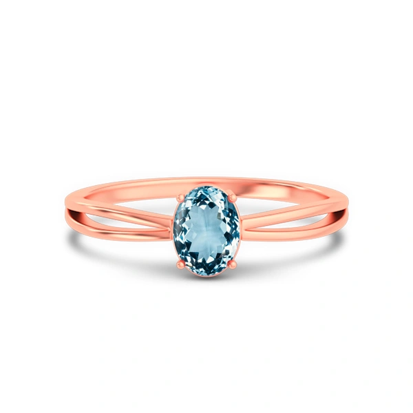 Aquamarine Rose Gold Ring