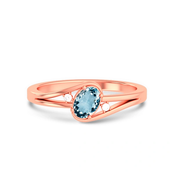 Aquamarine Rose Gold Ring