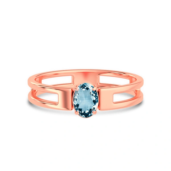 Aquamarine Rose Gold Ring