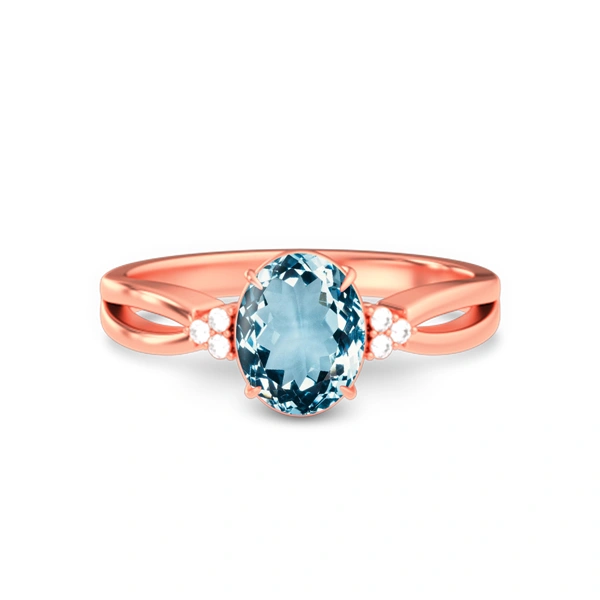 Aquamarine Rose Gold Ring