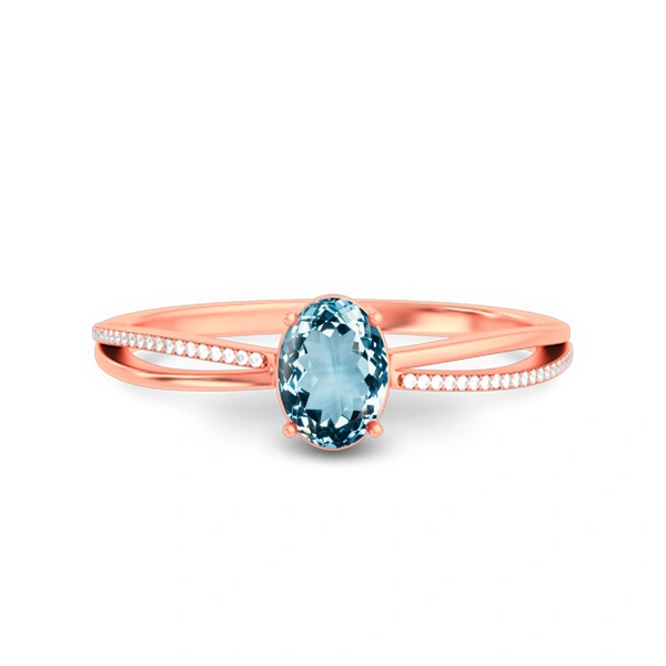 Aquamarine Rose Gold Ring