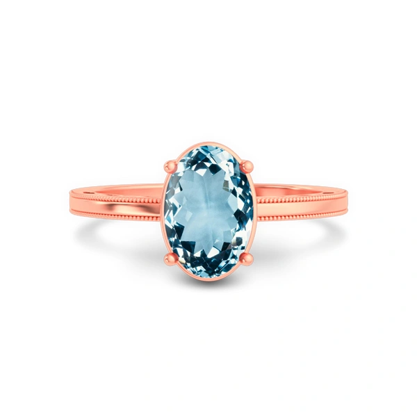 Aquamarine Rose Gold Ring