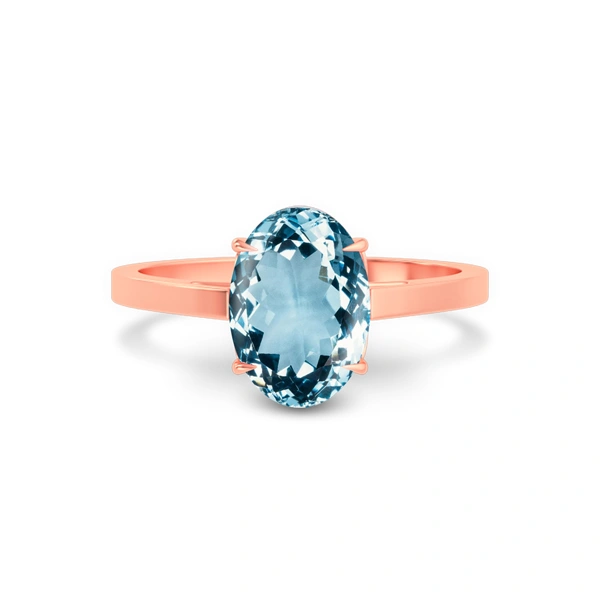 Aquamarine Rose Gold Ring