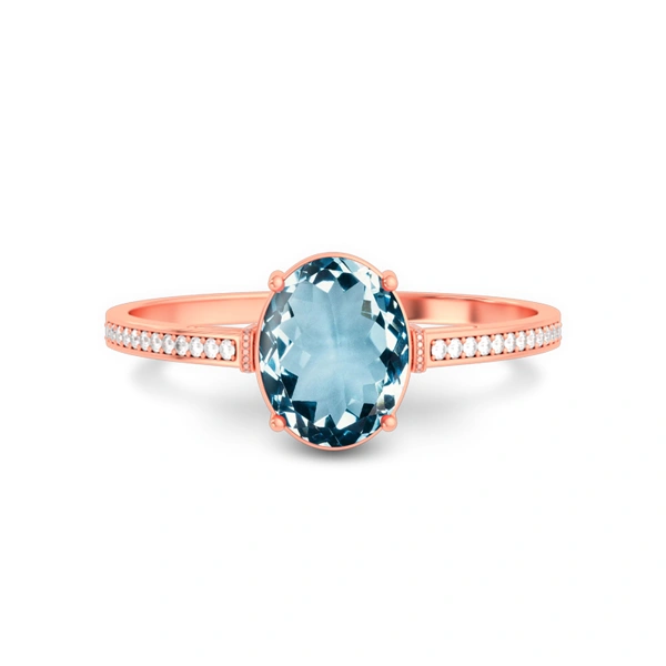 Aquamarine Rose Gold Ring