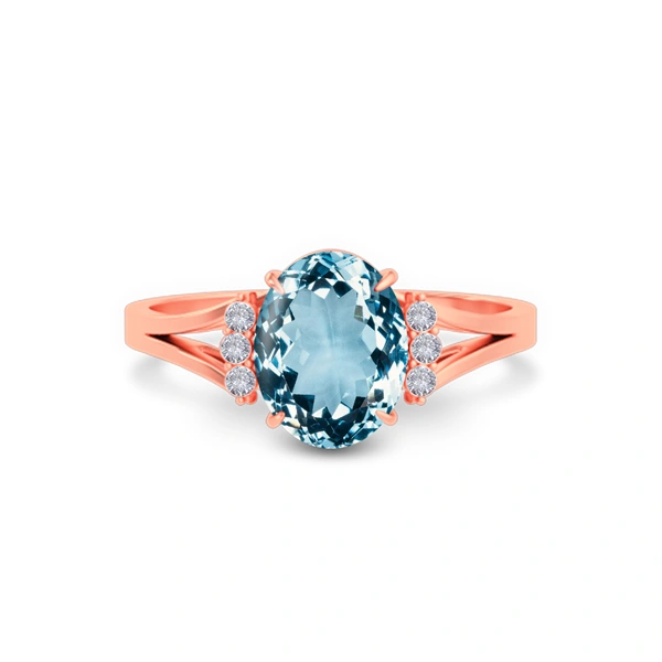 Aquamarine Rose Gold Ring