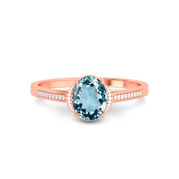 Aquamarine Rose Gold Ring