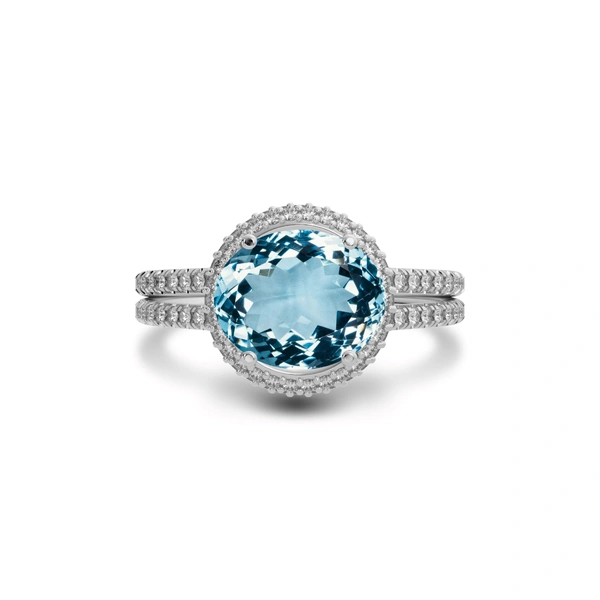 Aquamarine Sterling Silver Ring