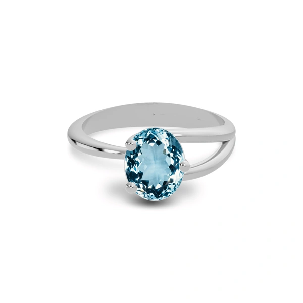 Aquamarine Sterling Silver Ring