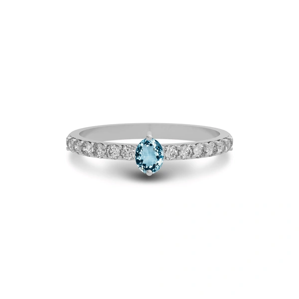 Aquamarine Sterling Silver Ring