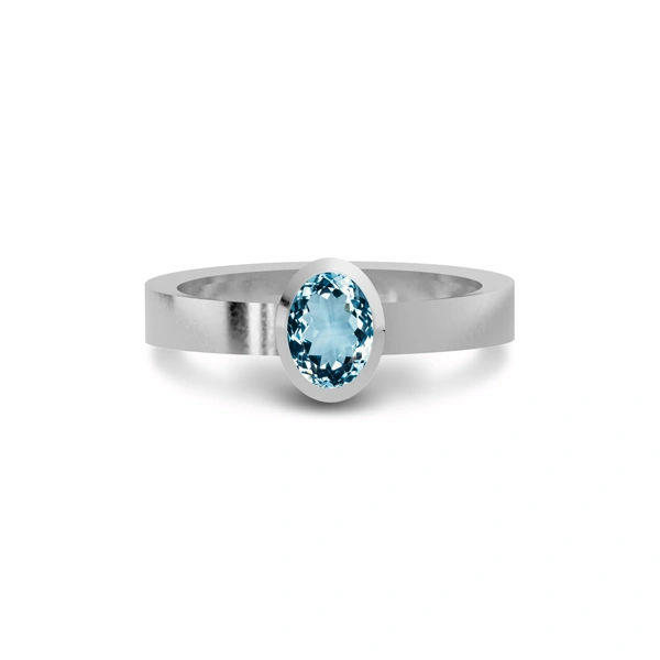 Aquamarine Sterling Silver Ring