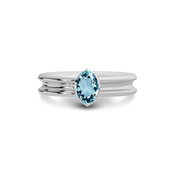 Aquamarine Sterling Silver Ring