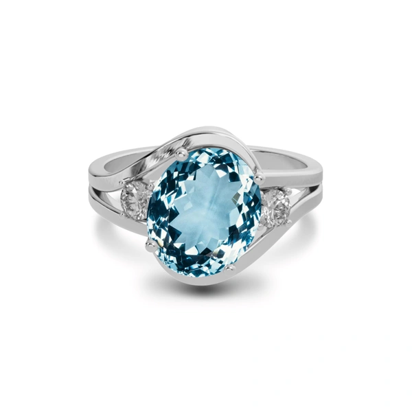 Aquamarine Sterling Silver Ring