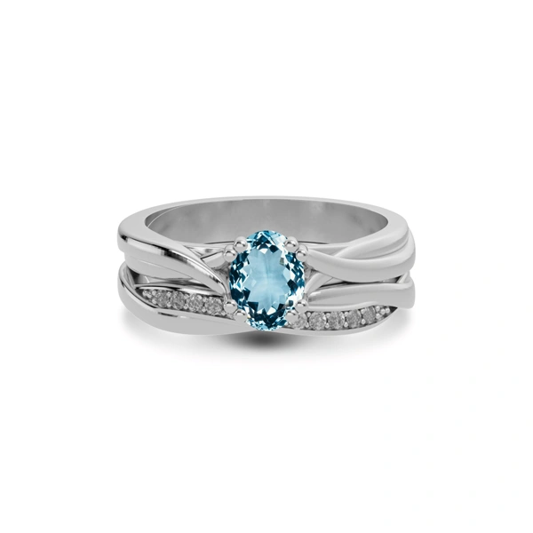Aquamarine Sterling Silver Ring