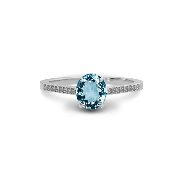 Aquamarine Sterling Silver Ring