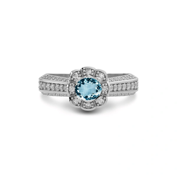Aquamarine Sterling Silver Ring