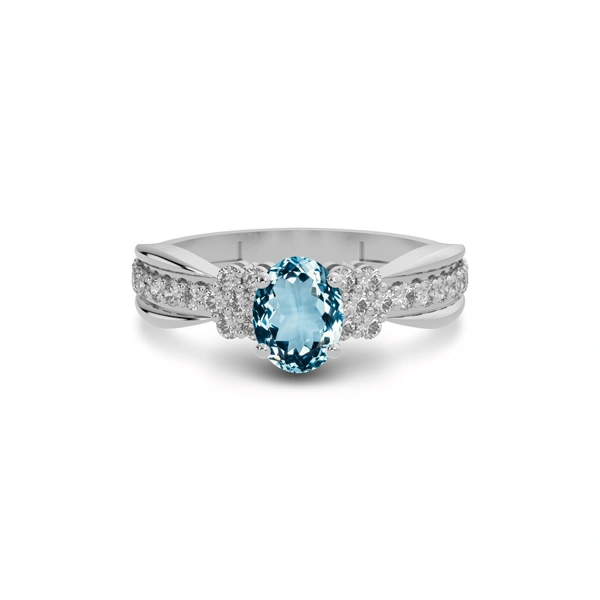Aquamarine Sterling Silver Ring