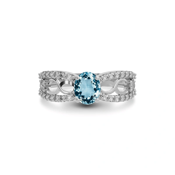 Aquamarine Sterling Silver Ring