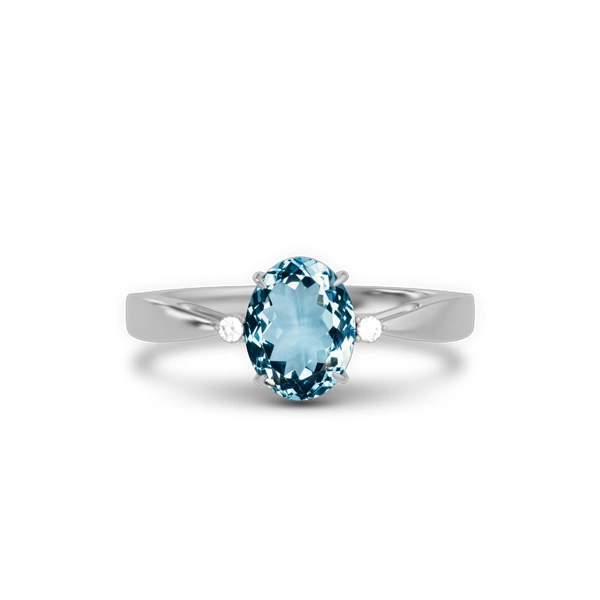 Aquamarine Sterling Silver Ring