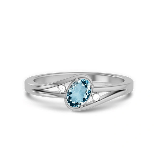 Aquamarine Sterling Silver Ring