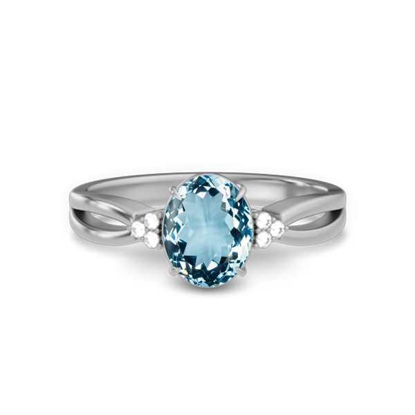 Aquamarine Sterling Silver Ring