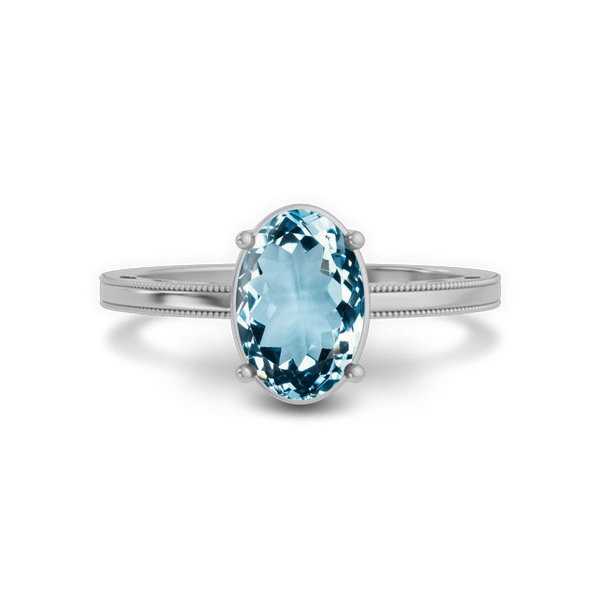 Aquamarine Sterling Silver Ring