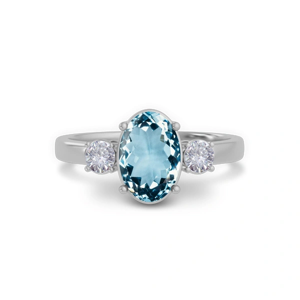 Aquamarine Sterling Silver Ring