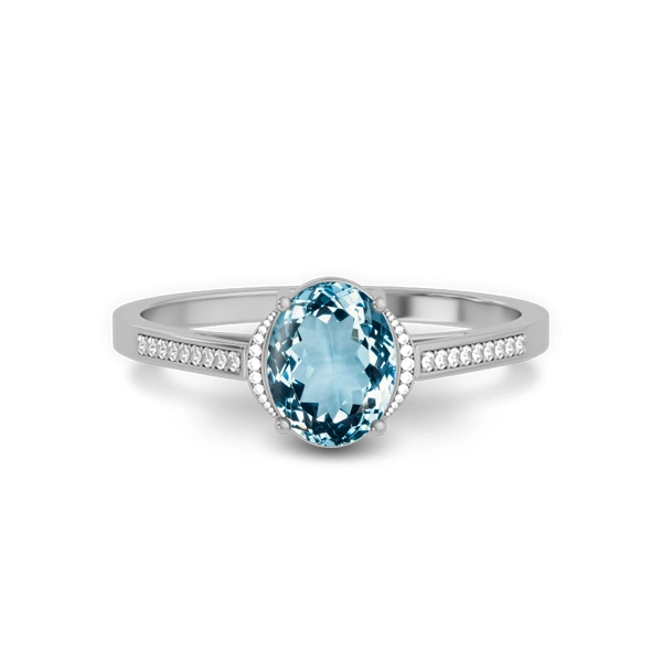 Aquamarine Sterling Silver Ring