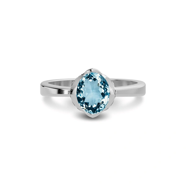 Aquamarine Sterling Silver Ring