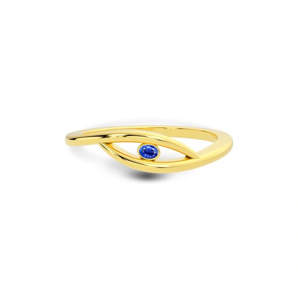 Blue Sapphire Gold Ring R9