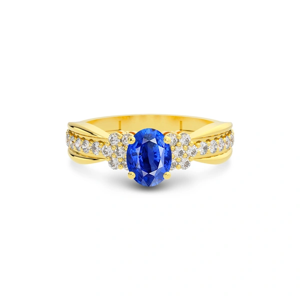 Blue Sapphire Gold Ring R31