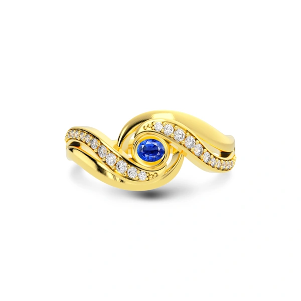 Blue Sapphire Gold Ring R32