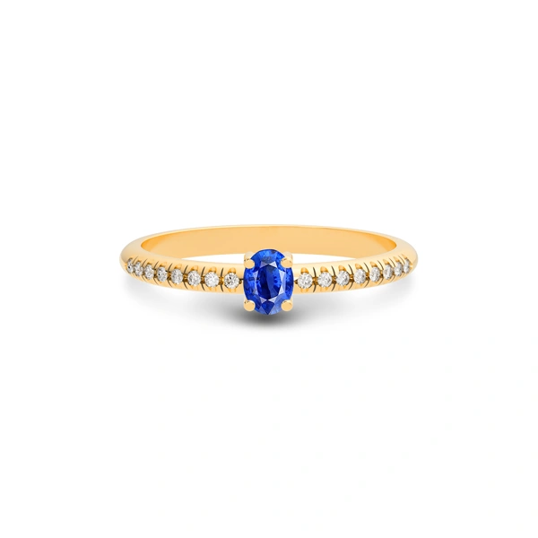 Blue Sapphire Panchdhatu Ring R4
