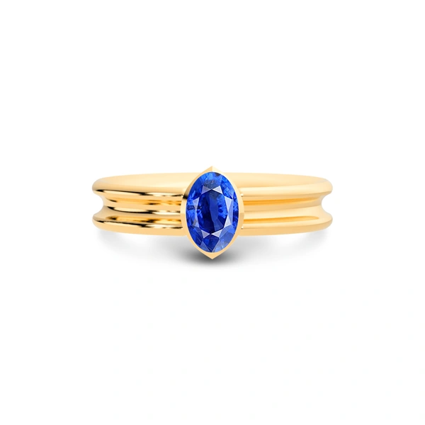 Blue Sapphire Panchdhatu Ring R24