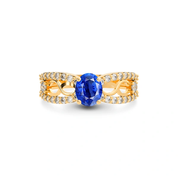 Blue Sapphire Panchdhatu Ring R34