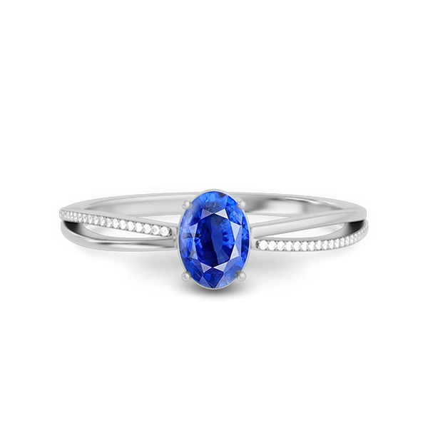 Blue Sapphire Platinum Ring R47
