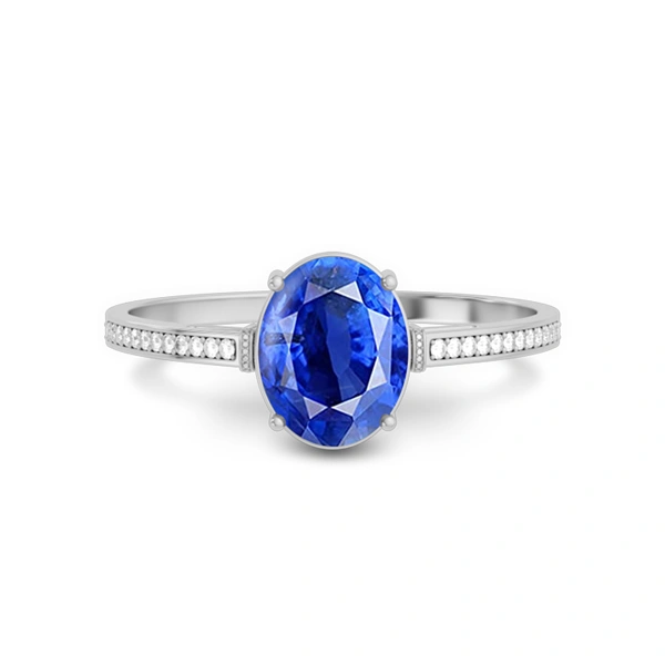 Blue Sapphire Platinum Ring R50